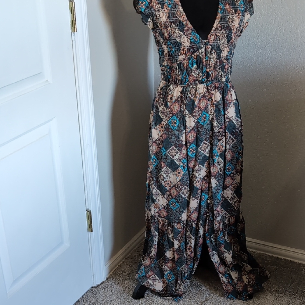 Elegant Multicolor Anthropology Maxi Dress Sz S